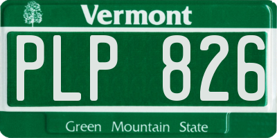 VT license plate PLP826