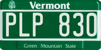 VT license plate PLP830
