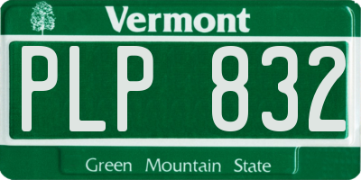 VT license plate PLP832