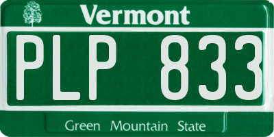VT license plate PLP833
