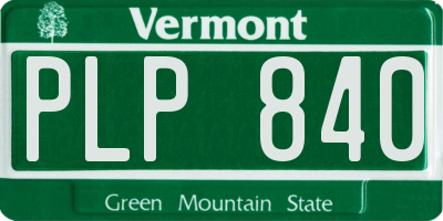 VT license plate PLP840