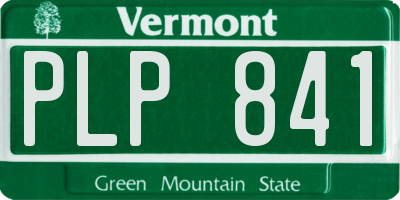 VT license plate PLP841