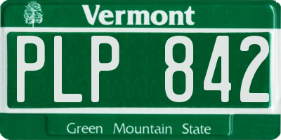 VT license plate PLP842