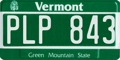 VT license plate PLP843