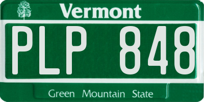 VT license plate PLP848