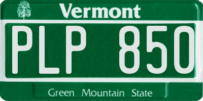 VT license plate PLP850
