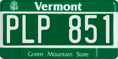 VT license plate PLP851