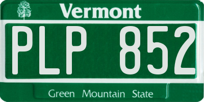 VT license plate PLP852