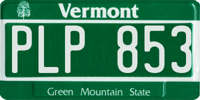 VT license plate PLP853