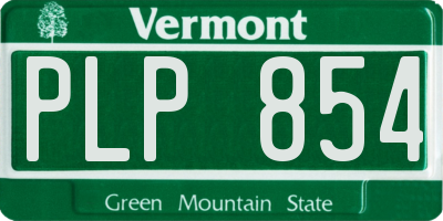 VT license plate PLP854