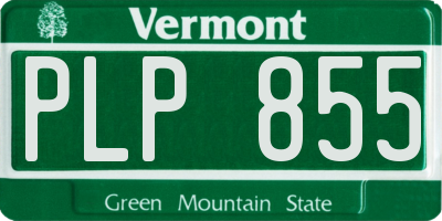 VT license plate PLP855