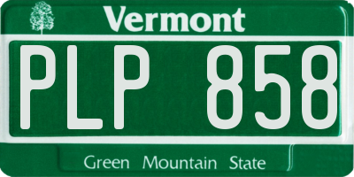 VT license plate PLP858