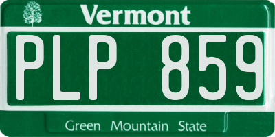 VT license plate PLP859