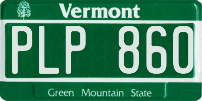 VT license plate PLP860