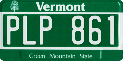 VT license plate PLP861