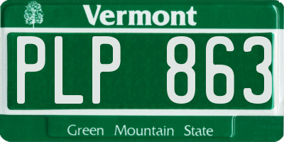 VT license plate PLP863