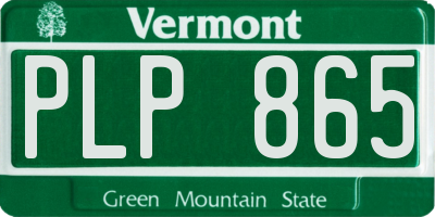 VT license plate PLP865