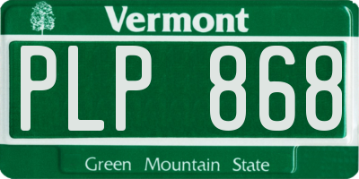 VT license plate PLP868