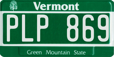 VT license plate PLP869