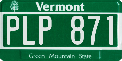 VT license plate PLP871