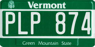 VT license plate PLP874