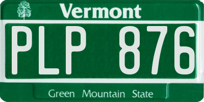 VT license plate PLP876