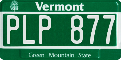 VT license plate PLP877