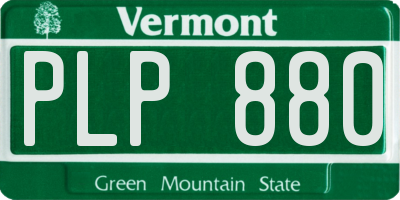 VT license plate PLP880
