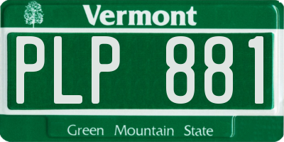 VT license plate PLP881