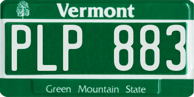 VT license plate PLP883