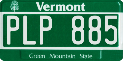 VT license plate PLP885