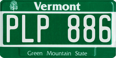VT license plate PLP886