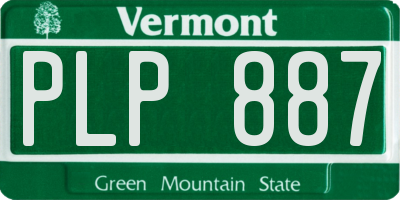 VT license plate PLP887