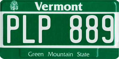 VT license plate PLP889