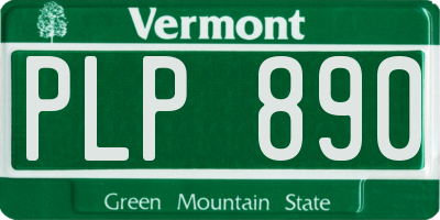 VT license plate PLP890