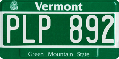 VT license plate PLP892