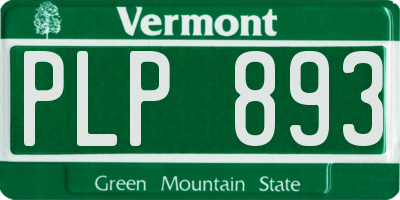 VT license plate PLP893