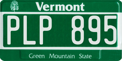 VT license plate PLP895