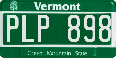 VT license plate PLP898