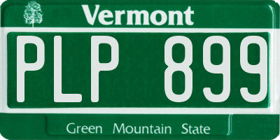VT license plate PLP899