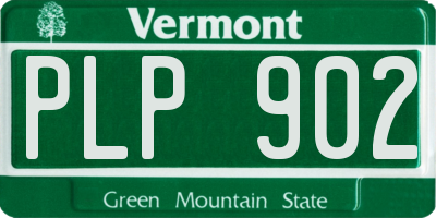 VT license plate PLP902