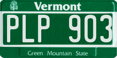VT license plate PLP903