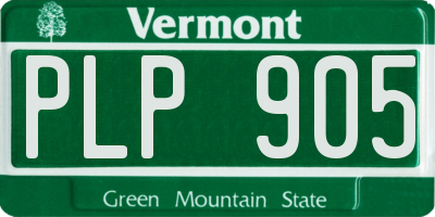 VT license plate PLP905
