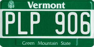 VT license plate PLP906