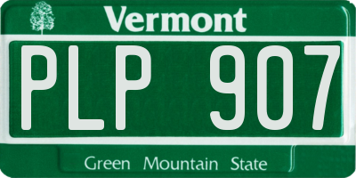 VT license plate PLP907
