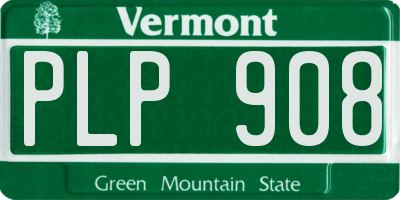 VT license plate PLP908