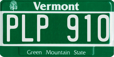 VT license plate PLP910