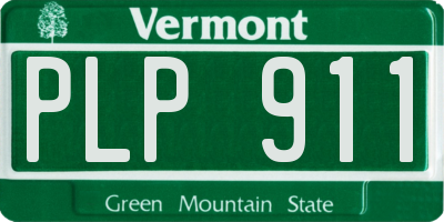 VT license plate PLP911
