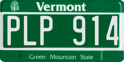 VT license plate PLP914