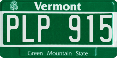 VT license plate PLP915
